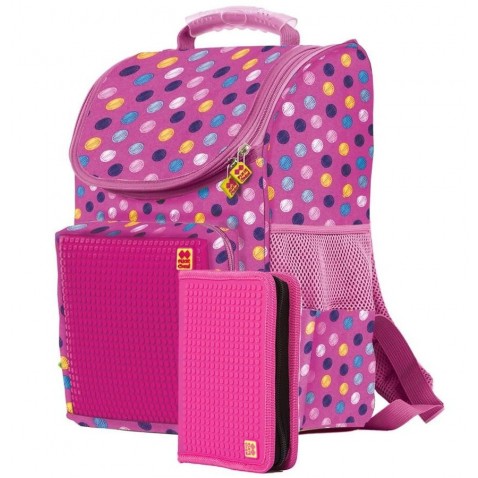 Školský pixelový batoh PXB-22 farebné bodky s peračníkom