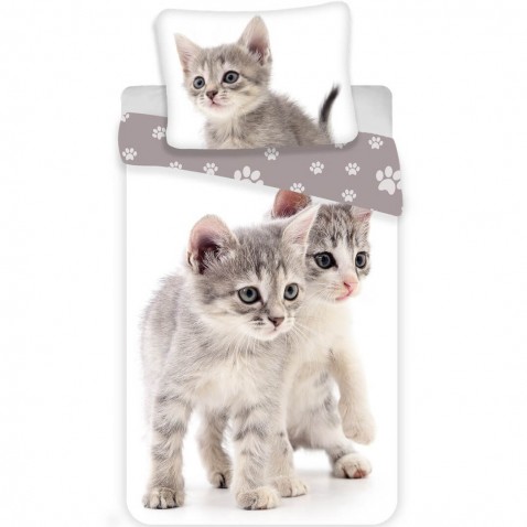 Obliečky fototlač Kitten grey