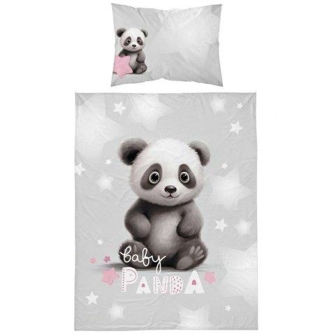 Detské obliečky do postieľky Baby Panda šedá