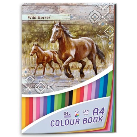 Blok farebných papierov Wild horses A4 24ks