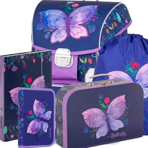 Školská taška Oxybag PREMIUM Motýľ 5dielny set