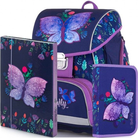 Školská taška Oxybag PREMIUM Motýľ 3dielny set