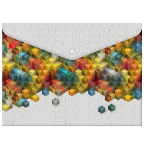 Listová kabelka s cvokom A4 Farebné kocky