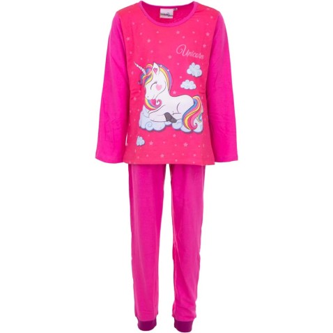 Dievčenské pyžamo Jednorožec DR tmavo ružové