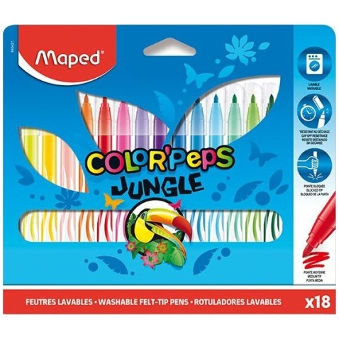 Detské fixky Maped Color'Peps Jungle 18 farieb
