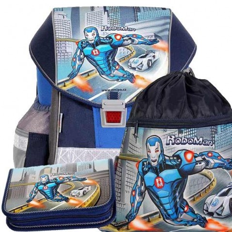 Školská aktovka Emipo Ergo Two Roboman - 3dielny set
