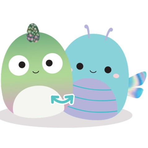 SQUISHMALLOWS  2v1 chameleón Denton a vážka Heather