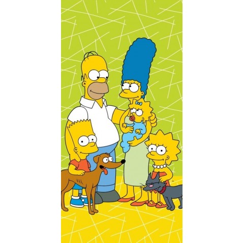 Detská osuška Simpsons family green