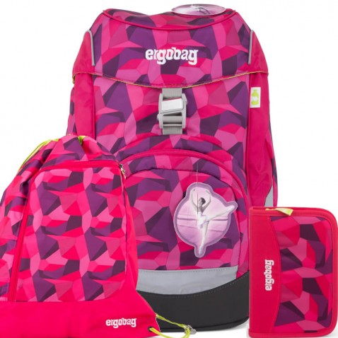 Školský batoh Ergobag prime purpurový - SET