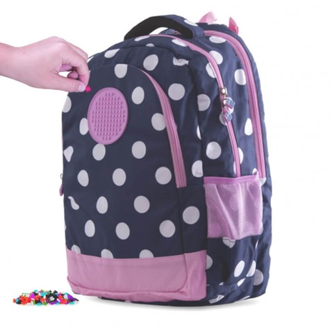Školský pixelový batoh PXB-06-84 modrý s bodkami
