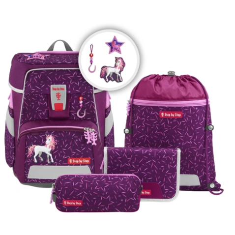 Aktovka pre prváka Step by Step SPACE Pretty Unicorn - 5 dielny set, AGR certifikát