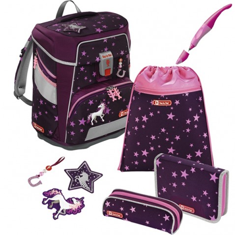 Školská aktovka Hama SPACE, Step by Step Jednorožec 5dielny set