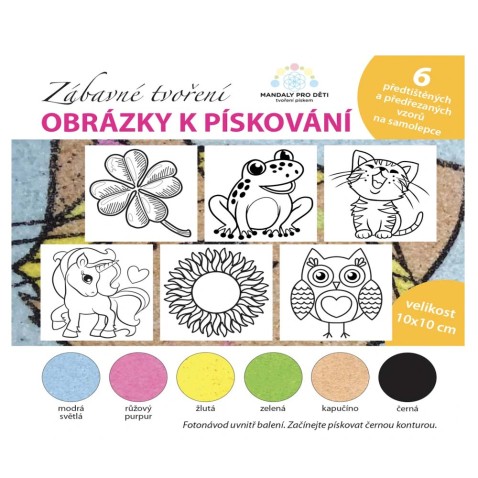 Pieskovanie sada MAČKA, ŽABKA, JEDNOROŽEC, SLNIČKO, ŠTVORLÍSTOK