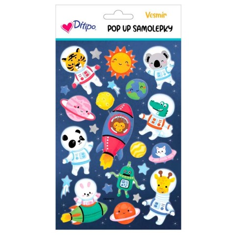 Detské samolepky pop up - Vesmír