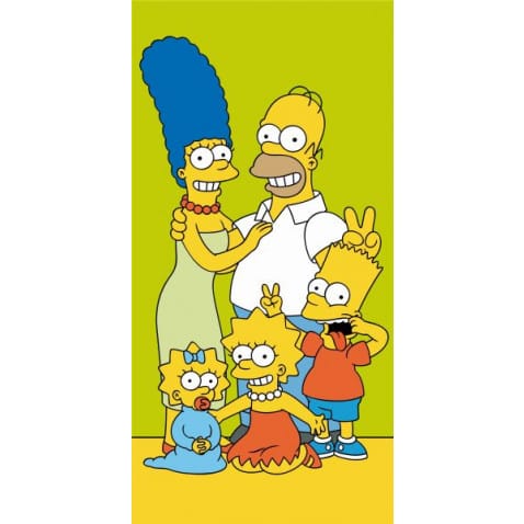 Plážová osuška Simpsons family green