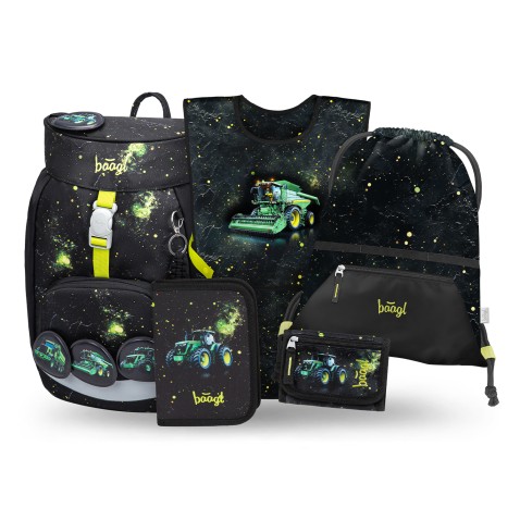 Školský batoh Baagl Airy Traktor – 5-dielny set