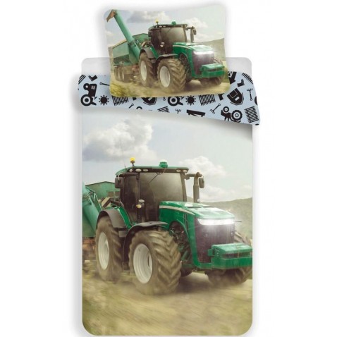 Obliečky fototlač Traktor green