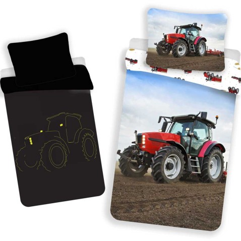 Obliečky Traktor red svietiaci efekt