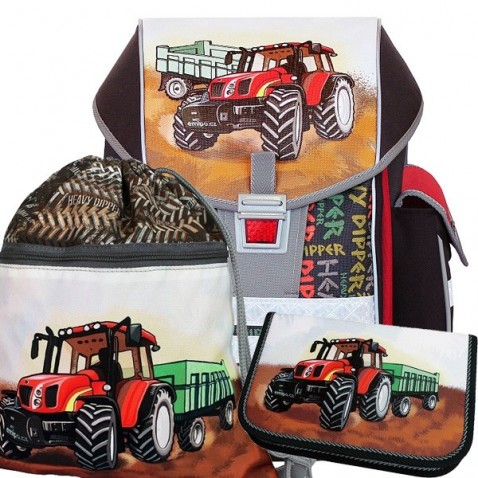 Školská taška Emipo Ergo One Traktor 3dielny set
