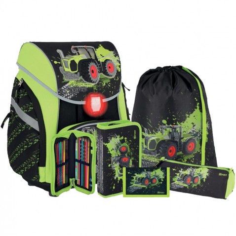 Školská taška SPIRIT Pro light Premium Traktor 3D SET