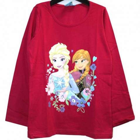 Tričko Frozen Elsa a Anna DR ružové