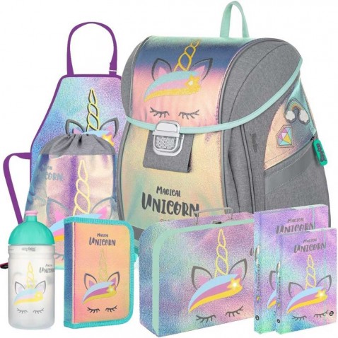 Školská taška Oxybag PREMIUM Light Unicorn iconic 8dielny set