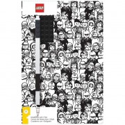 LEGO Stationery Zápisník A5 s čiernym perom - Minifigure Brick