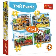 Puzzle 4v1 Pracovné Vozidlá