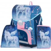 Školská taška Oxybag PREMIUM Unicorn magic 3dielny set a box číry zdarma