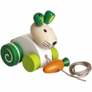 Drevená ťahacia hračka Zajačik s mrkvou