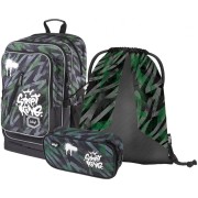 Školský set Baagl Cubic Street King: batoh, peračník, sáčok