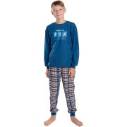 Chlapčenské pyžamo Bettymode BASKETBALL tm. modrá dlhý rukáv