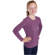 Dievčenské tričko Bettymode ORNAMENT Z KAMIENKOV dlhý rukáv, amarantová