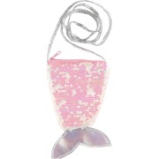 Kabelka morská panna s flitrami meniacimi látková ružová