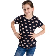 Dievčenské tričko Bettymode VINTAGE KVETY MODRÁ krátky rukáv