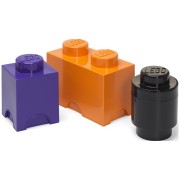 LEGO úložné boxy Multi-Pack 3 ks - fialová, čierna, oranžová