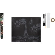 Škrabací obrázok farebný Eiffelova veža 75x52cm v tube