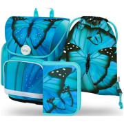 Školský set BAAGL Ergo Butterfly taška + peračník + vrecko