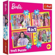 Puzzle 4v1 Šťastný svet Barbie