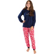 Dievčenské pyžamo Bettymode LESS IS MORE BLUE dlhý rukáv
