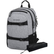 Študentský batoh OXY Sport Grey Melange + etue a vak na chrbát zadarmo