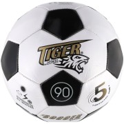 Lopta futbalová šitá koža 23cm veľ. 5 čierno-biely