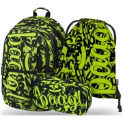 Školský batoh pre 2 stupeň BAAGL Core Lime 3dielny set