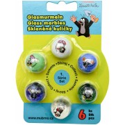 Sklenené guličky cvrnkací Krtko 6ks