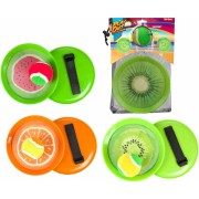 Lambáda/Catch ball hra s loptičkou na suchý zips ovocie 18cm