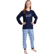 Dievčenské pyžamo Bettymode BEAUTIFUL BLUE dlhý rukáv