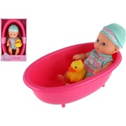 Bábätko bábika s kačičkou 22cm vo vaničke