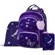 Školská taška pre prváka OXY JUMPER Flowers, 3dielny set