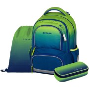 Školský batoh OXY NEXT Ombre Green, 3dielny set