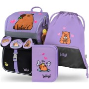 Aktovka pre prváka Baagl Zippy Kapybara set